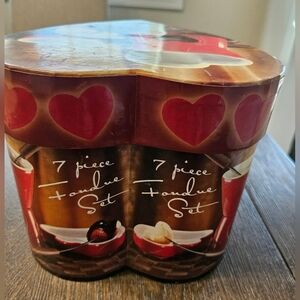 Home Essentials and beyond Heart Shaped Fondue Set Red 7 Pieces